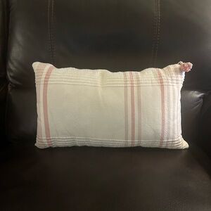 Threshold (Target) Light/Dark Pink and Cream Throw Pillow with Tassel